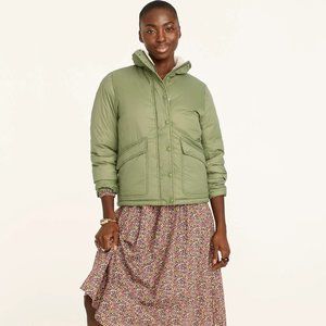 BNWT NEW J.Crew made Sherpa-lined puffer jacket coat with Primaloft® top LARGE!